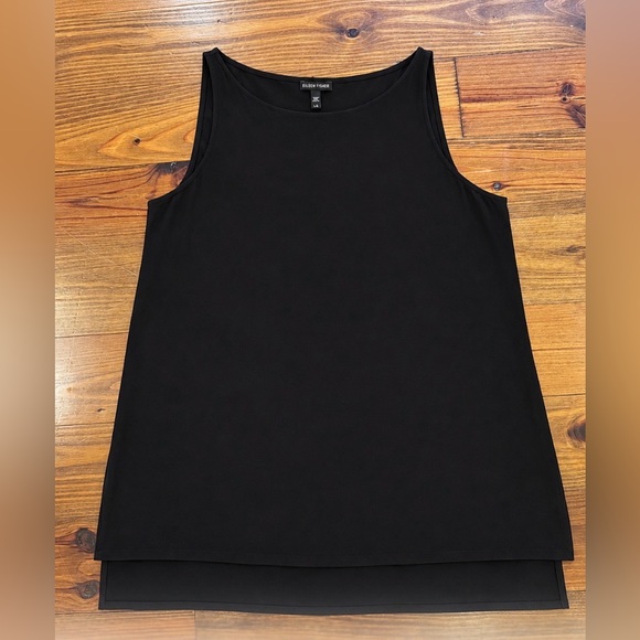 Eileen Fisher Tops - Eileen Fisher Silk Georgette Crepe Boat Neck Sleeveless Tunic